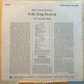 Alan Lomax Presents Folk Song Festival At Carnegie Hall